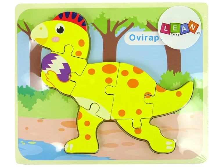 Drvena Slagalica Dinosaur Stegosaurus Žuta 3