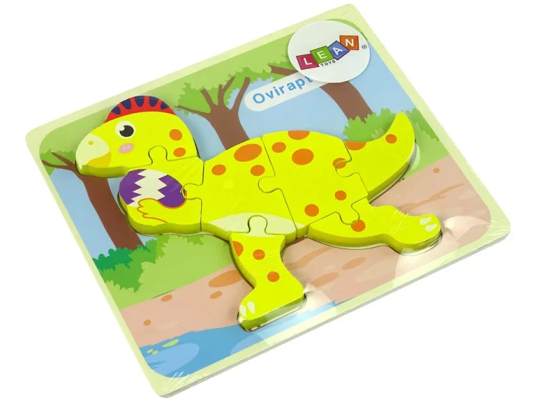 Drvena Slagalica Dinosaur Stegosaurus Žuta 4