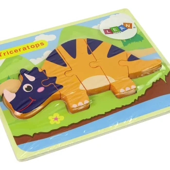 Drvena Slagalica Dinosauri Triceratops Ankylosaurus Narančasta 2