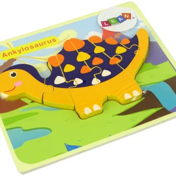Drvena Slagalica Dinosauri Triceratops Ankylosaurus Narančasta 4