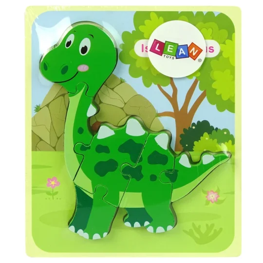Drvena Slagalica S Zelenim Dinosaurom Isanosaurus 1