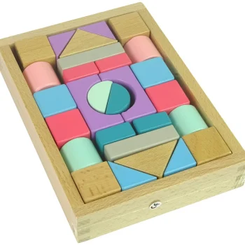 Drvene Kocke Pastelnih Boja 28 Komada Dvorac 2