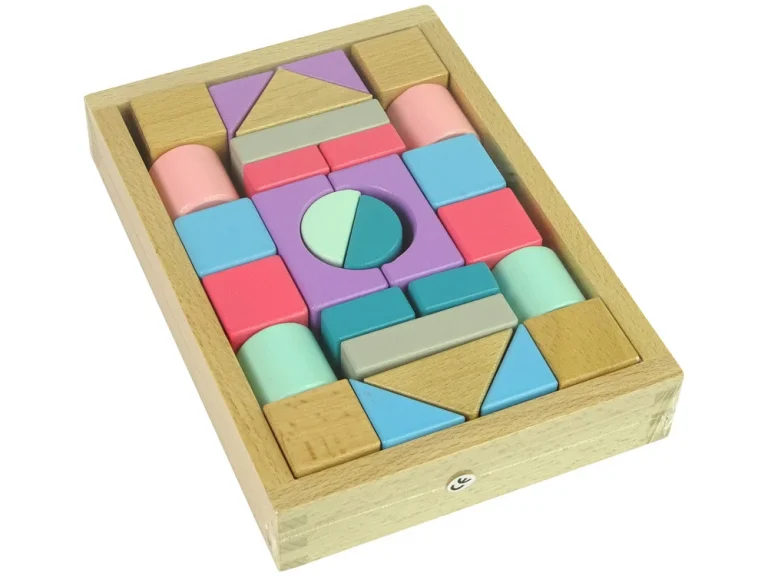 Drvene Kocke Pastelnih Boja 28 Komada Dvorac 2