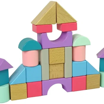 Drvene Kocke Pastelnih Boja 28 Komada Dvorac 3