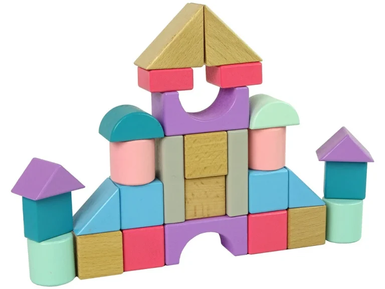 Drvene Kocke Pastelnih Boja 28 Komada Dvorac 3