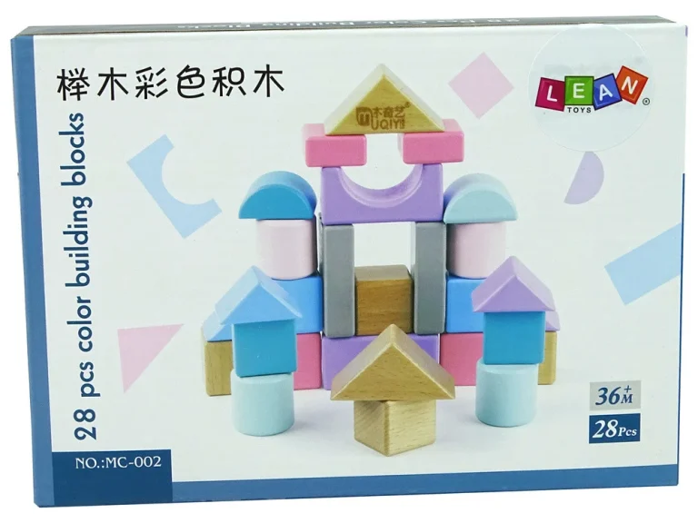 Drvene Kocke Pastelnih Boja 28 Komada Dvorac 4