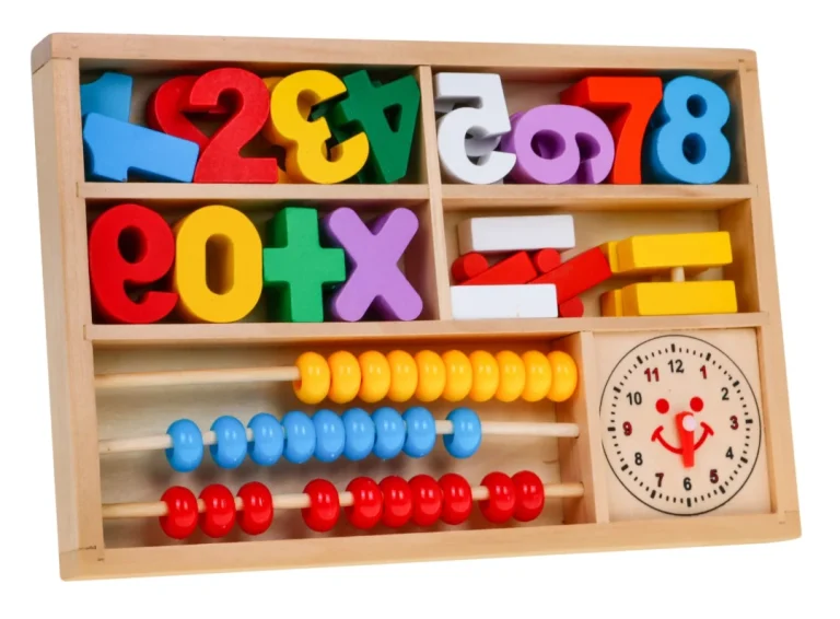 Drveni 3 U 1 Edukativni Set Za Djecu Od 3+ Godine. Uči Matematiku I Sat 4