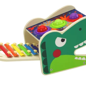 Drveni čekić Za činele S Dinosaurom 2u1, Crveni 2