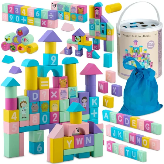 Drveni Edukativni Blokovi Rk 871 Ricokids, Siva 1