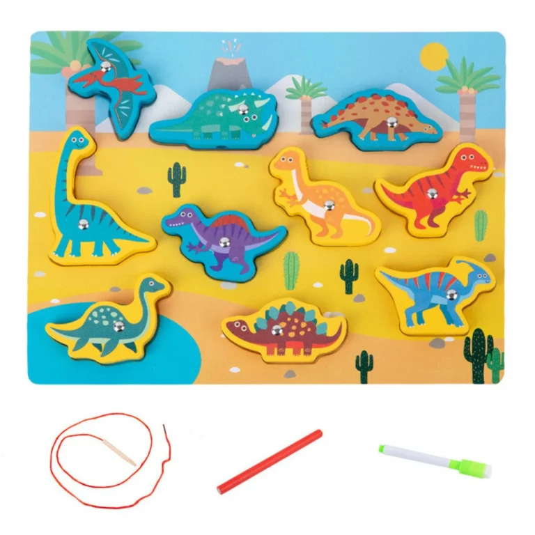 Drveni Magneti Za Slagalice S Isprepletenim Dinosaurima 2