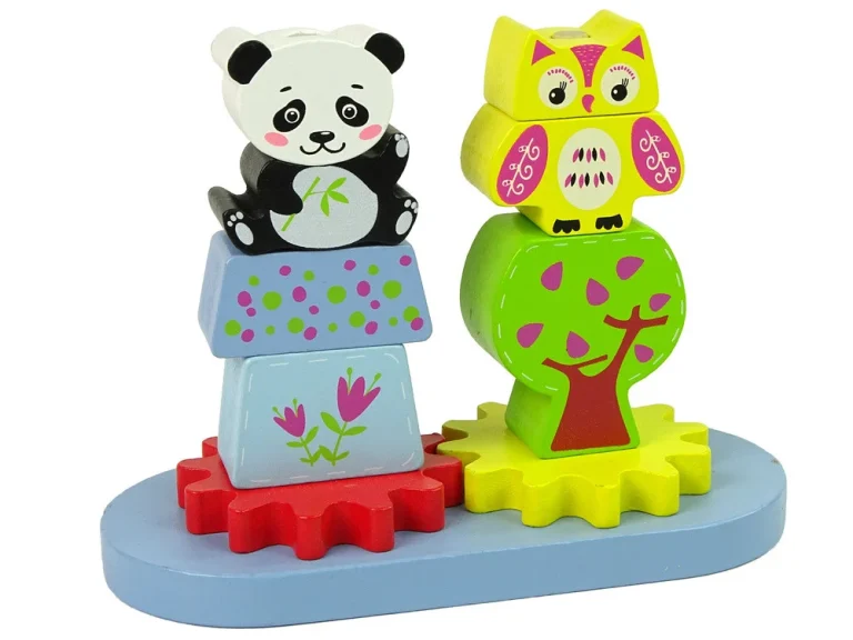 Drveni Razvrstivač životinja Sova Panda Zupčanici 2