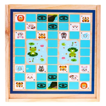 Drveni Set Društvenih Igara 6 U 1 Za Djecu Trylma Zmije I Ljestve Šah Ludo Go, Bijela 6