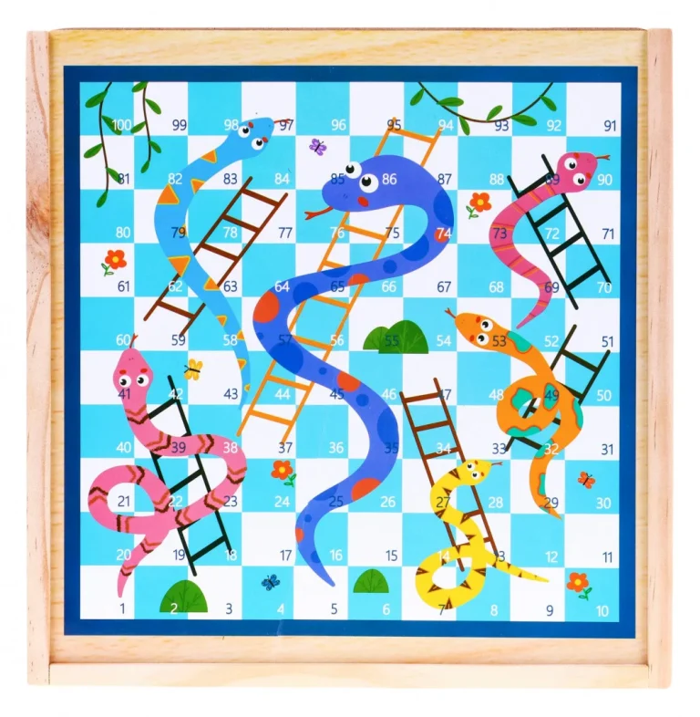 Drveni Set Društvenih Igara 6 U 1 Za Djecu Trylma Zmije I Ljestve Šah Ludo Go, Bijela 7