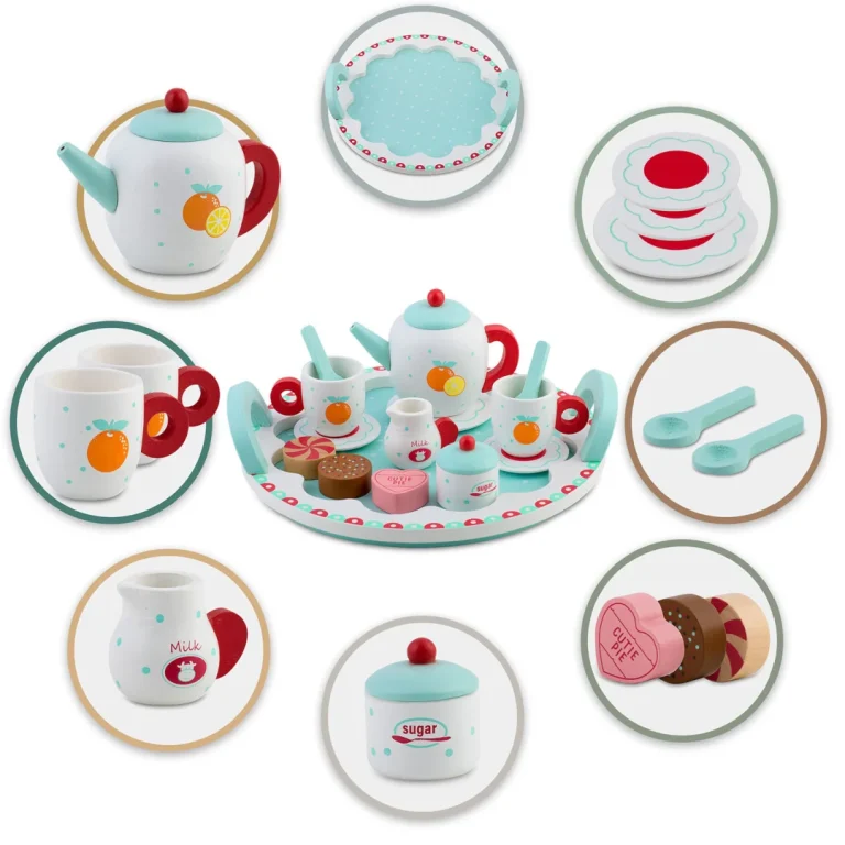 Drveni Set Za čaj Ricokids Rk 869, 26,7 × 23,6 × 6,6 Cm, Siva 4
