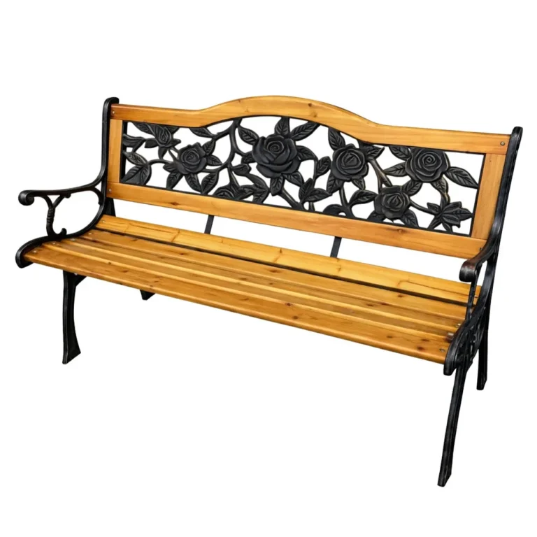 Drveno Metalna Vrtna Klupa S Naslonom Lean, 125 Cm 10