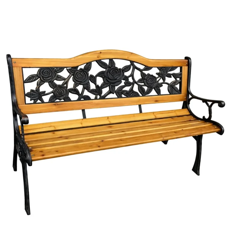 Drveno Metalna Vrtna Klupa S Naslonom Lean, 125 Cm 4