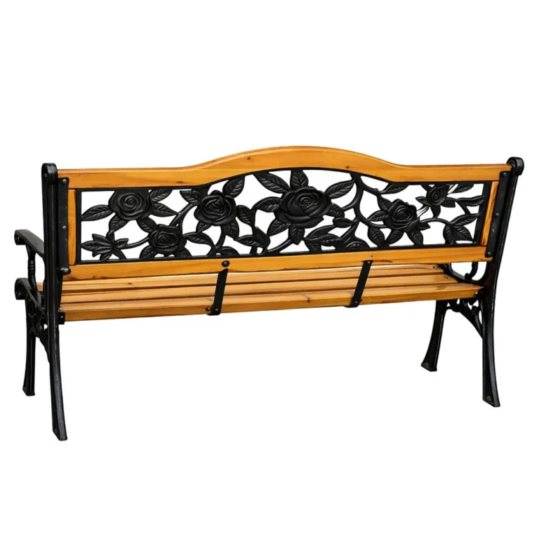 Drveno Metalna Vrtna Klupa S Naslonom Lean, 125 Cm 6