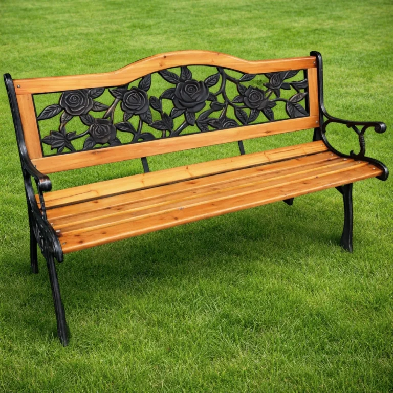 Drveno Metalna Vrtna Klupa S Naslonom Lean, 125 Cm 8