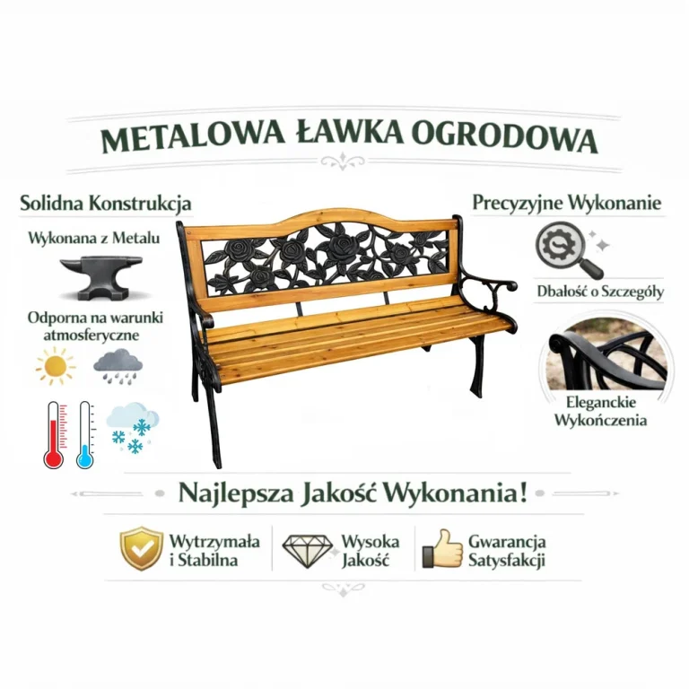 Drveno Metalna Vrtna Klupa S Naslonom Lean, 125 Cm 9