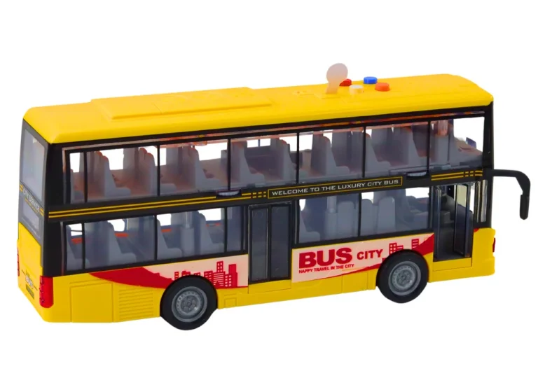 Dvokatni Autobus 1:16 Svjetla Zvuci Trenje Pogon Žuto 3
