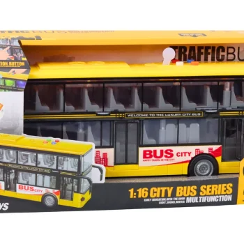 Dvokatni Autobus 1:16 Svjetla Zvuci Trenje Pogon Žuto 4