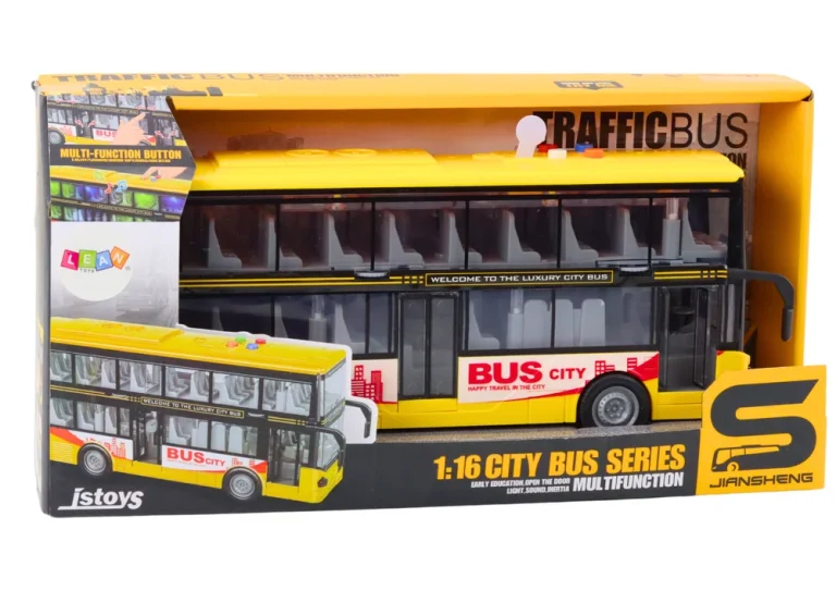 Dvokatni Autobus 1:16 Svjetla Zvuci Trenje Pogon Žuto 4
