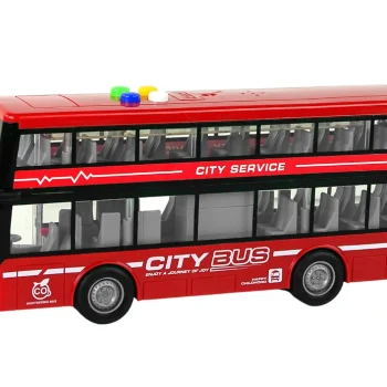 Dvokatni Autobus Na Baterije, Svjetla, Zvukovi, Trenje, Crveni Pogon 2