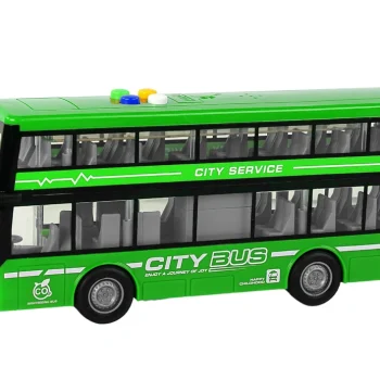 Dvokatni Autobus Na Baterije, Svjetla, Zvukovi, Trenje, Pogon, Zelena Boja 2