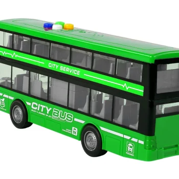Dvokatni Autobus Na Baterije, Svjetla, Zvukovi, Trenje, Pogon, Zelena Boja 3