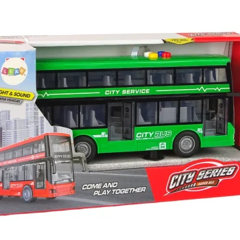Dvokatni Autobus Na Baterije, Svjetla, Zvukovi, Trenje, Pogon, Zelena Boja 4