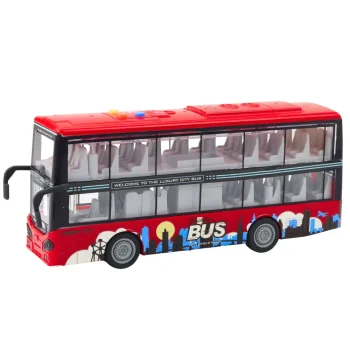 Dvokatni Gradski Autobus S Trenjem Svjetla I Zvukovi Crveni 1:16 2