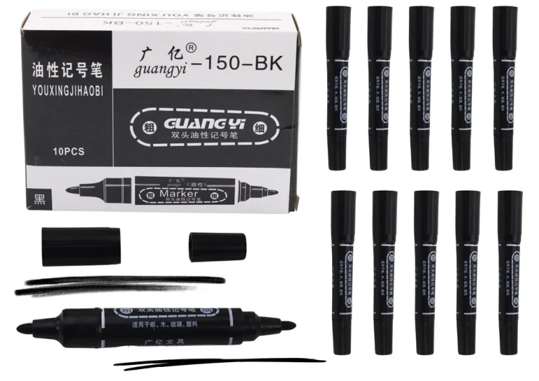 Dvostrani Vodootporni Set Crnih Markera, 10 Komada 1