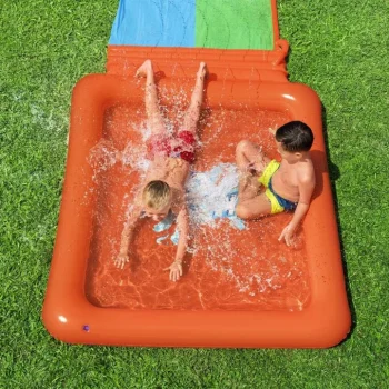 Dvostruki Super Splash Vodeni Tobogan Za Djecu 3+ Bestway Staza 531 Cm + Dječji Bazen 129 L + Tuš 3