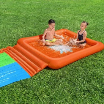Dvostruki Super Splash Vodeni Tobogan Za Djecu 3+ Bestway Staza 531 Cm + Dječji Bazen 129 L + Tuš 4