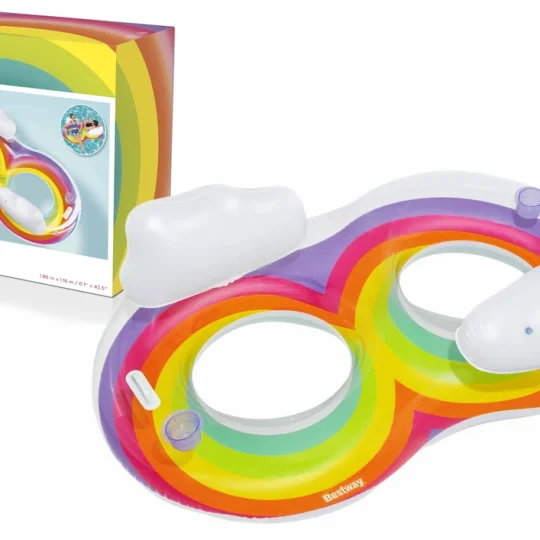 Dvostruki Napuhljivi Prsten Za Plivanje 186 X 116 Cm Rainbow Bestway 43648 1