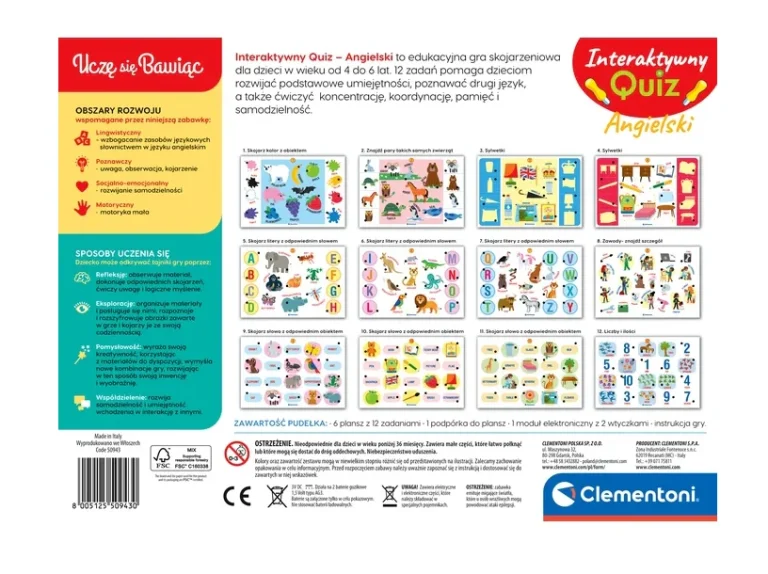 Edukativna Igra Interaktivni Kviz Engleski Jezik Poljski Jezik Clementoni 50943 6