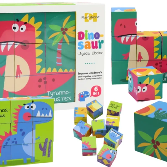 Edukativna Slagalica 6 U 1, Kocke S Dinosaurima, 9 Dijelova 1