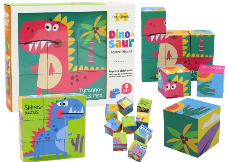 Edukativna Slagalica 6 U 1, Kocke S Dinosaurima, 9 Dijelova 1