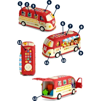 Edukativni Autobus Ricokids Rk 741 Crveni 9