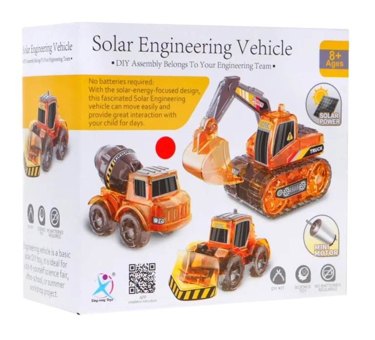 Edukativni Set 3 U 1 Solarnih Građevinskih Vozila Za Djecu Bager, Mješalica Za Beton, Buldožer 6