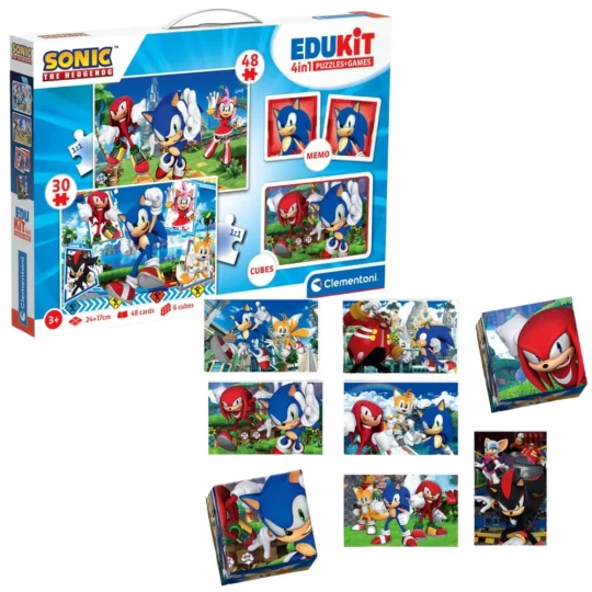Edukativni Set Sonic Clementoni 18318 Slagalice, Memo I Blokovi 1