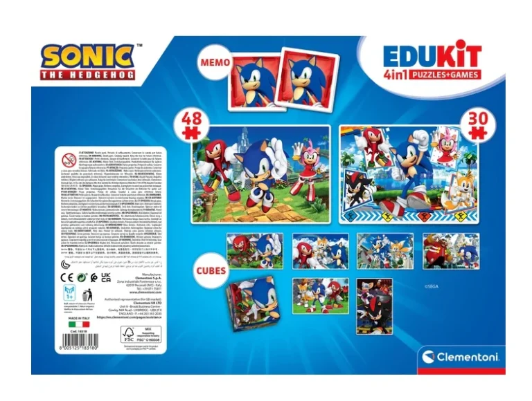 Edukativni Set Sonic Clementoni 18318 Slagalice, Memo I Blokovi 6