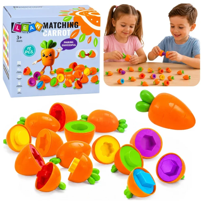 Edukativni Sorter Mrkve Za Sparivanje Oblika I Boja, 12 Komada 1