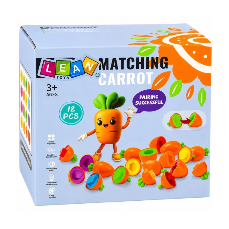 Edukativni Sorter Mrkve Za Sparivanje Oblika I Boja, 12 Komada 5