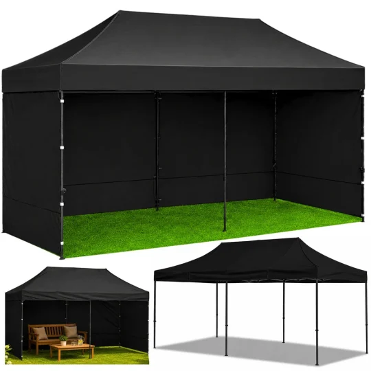 Ekspresni Vrtni šator Za Ugostiteljstvo, Komercijalni Paviljon, Crni, 3x6 M 1