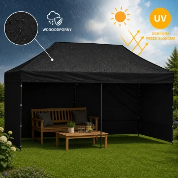 Ekspresni Vrtni šator Za Ugostiteljstvo, Komercijalni Paviljon, Crni, 3x6 M 7