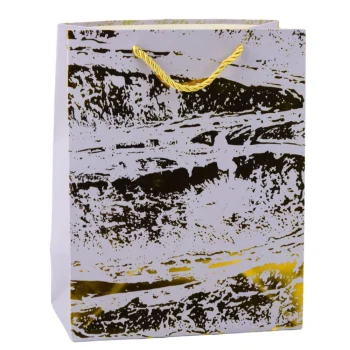 Elegantna Poklon Vrećica Sa Zlatnim Ukrasima 23 X 18 X 10 Cm 5