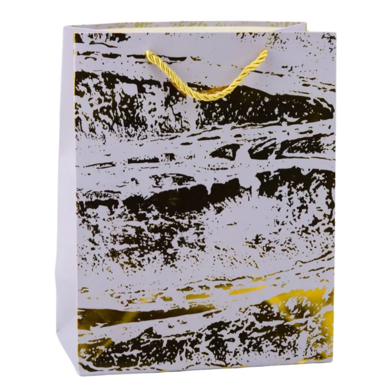 Elegantna Poklon Vrećica Sa Zlatnim Ukrasima 23 X 18 X 10 Cm 5