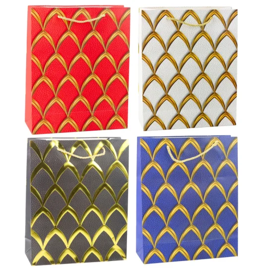 Elegantna Poklon Vrećica Sa Zlatnim Ukrasima 32 X 26 X 12 Cm 1