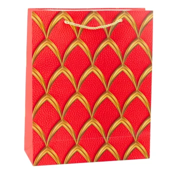 Elegantna Poklon Vrećica Sa Zlatnim Ukrasima 32 X 26 X 12 Cm 2